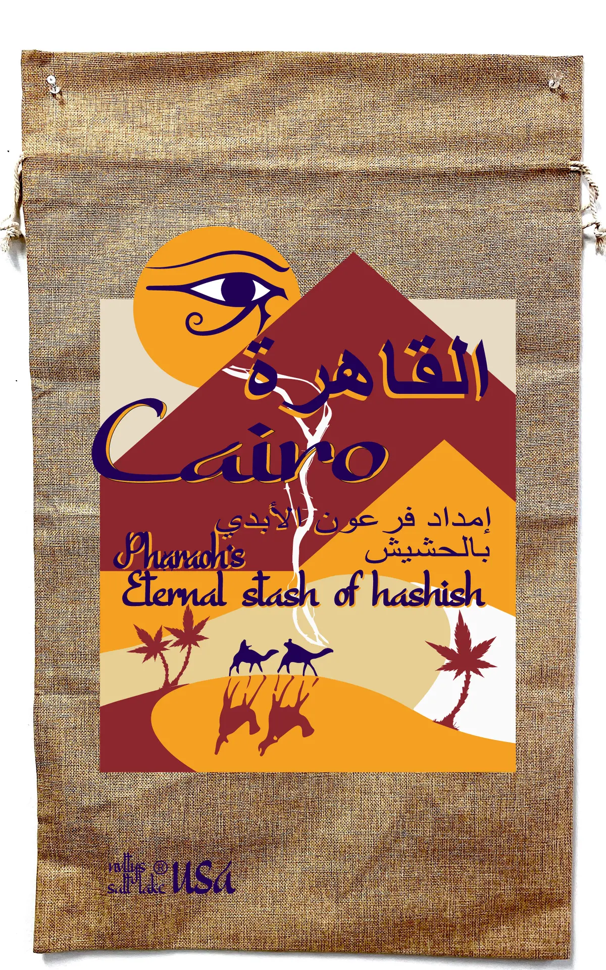 Cairo Egypt Marijuana Burlap Bag 1