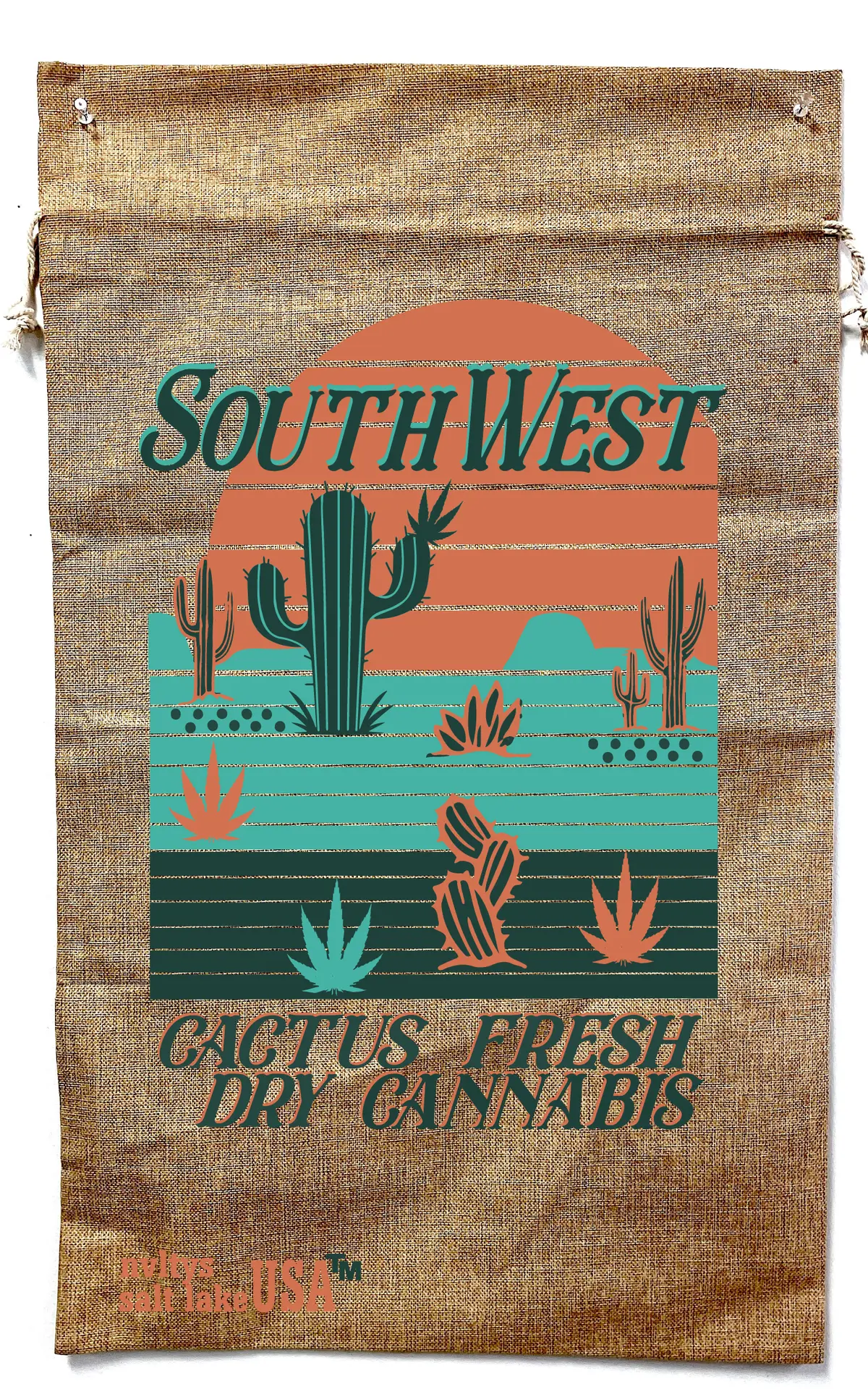 Southwest Marijuana Burlap Bag ( Sold By The Piece ) 1