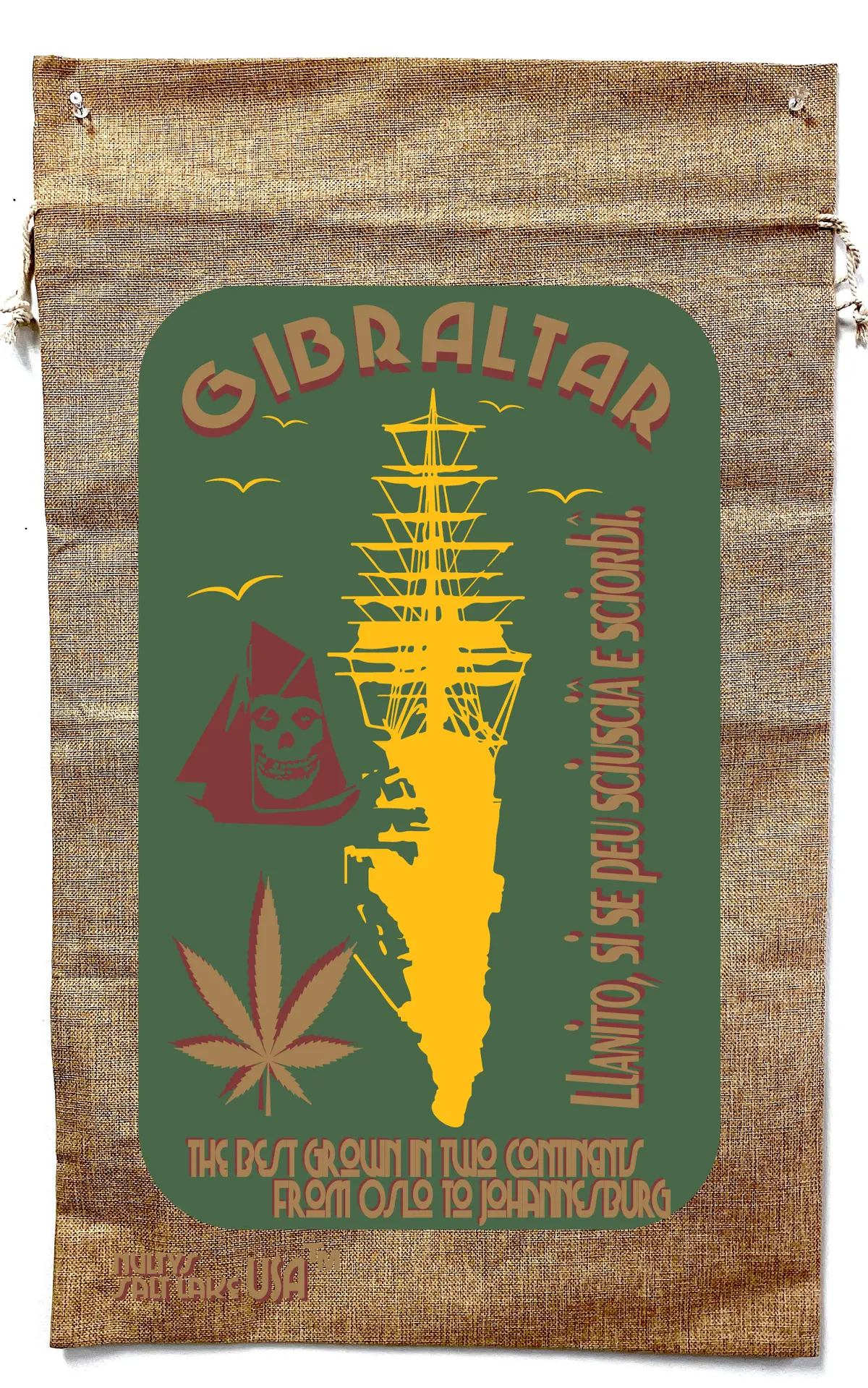 Gibraltar Ship Marijuana Burlap Bag 1