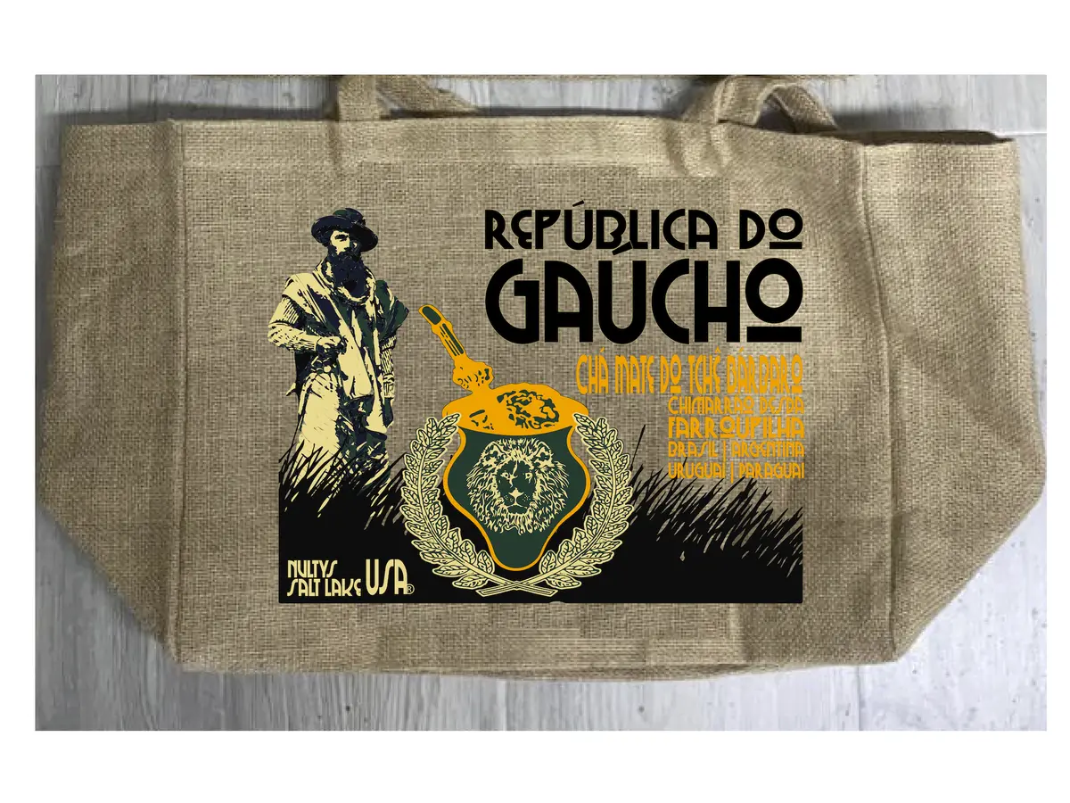 Gaucho Yerba Mate Burlap Tote Bag 1