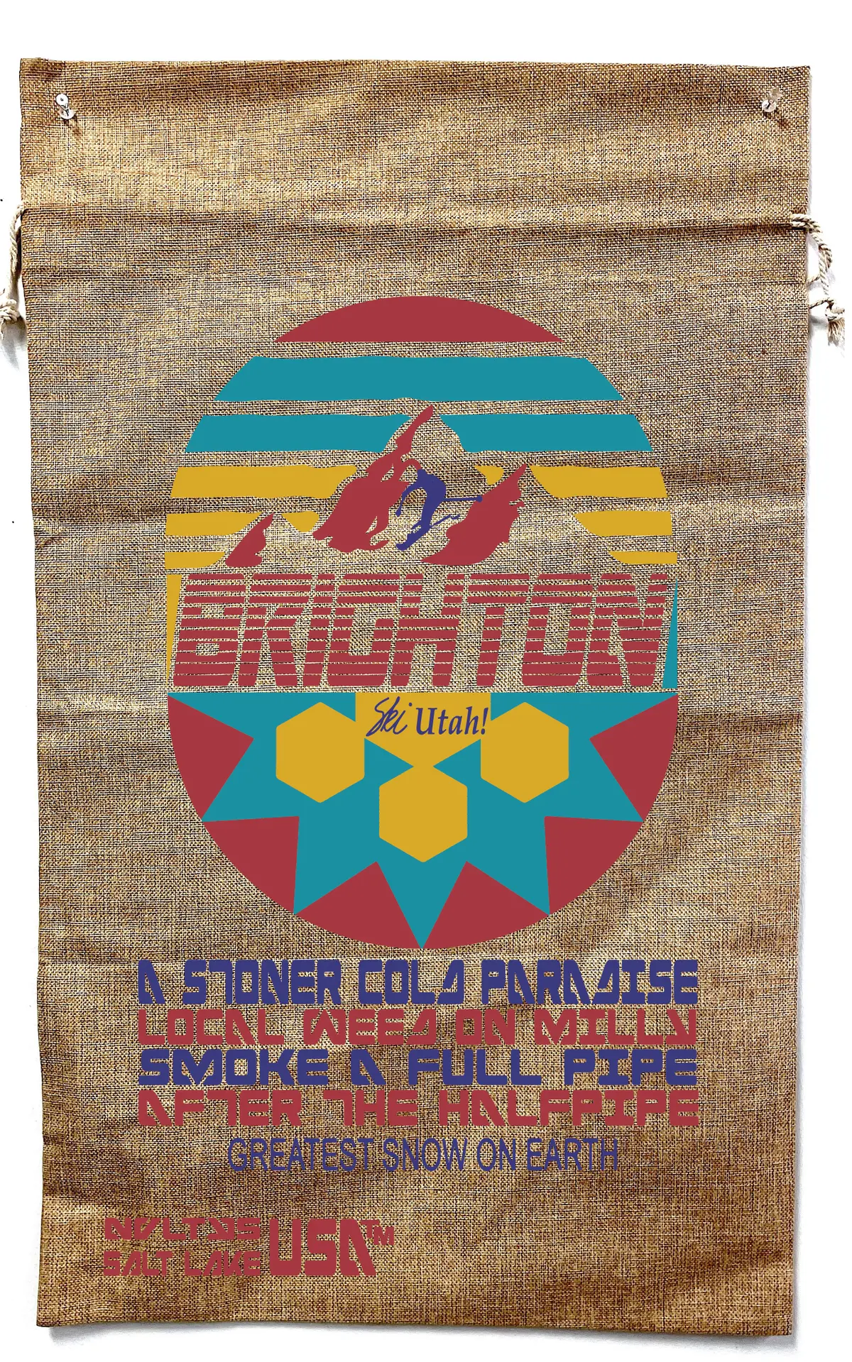 Brighton Utah  Burlap Bag 1