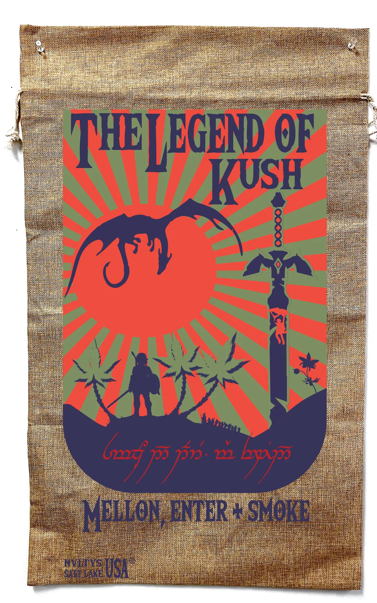 Legend Of Kush Marijuana Burlap Bag 1