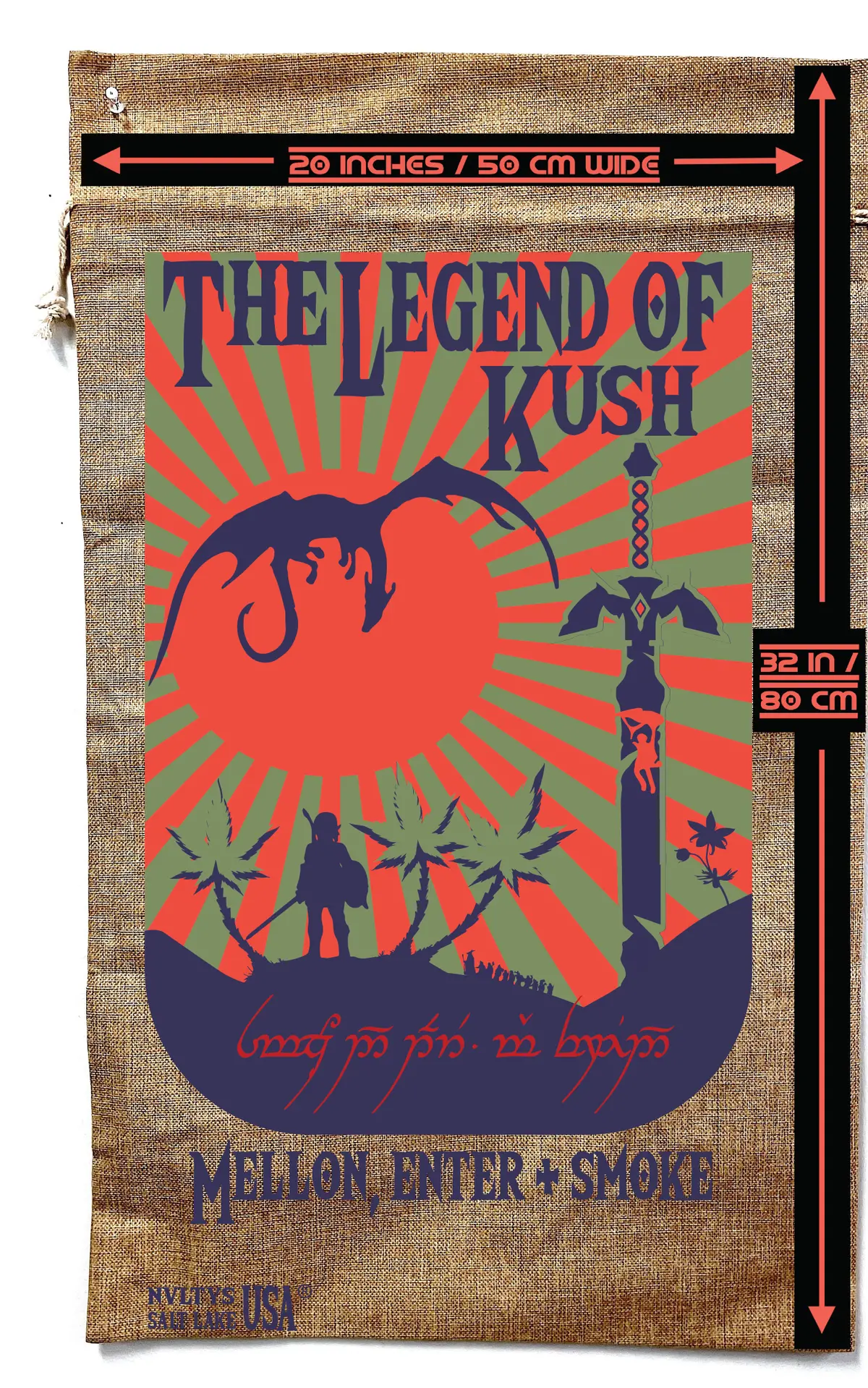 Legend Of Kush Marijuana Burlap Bag 2