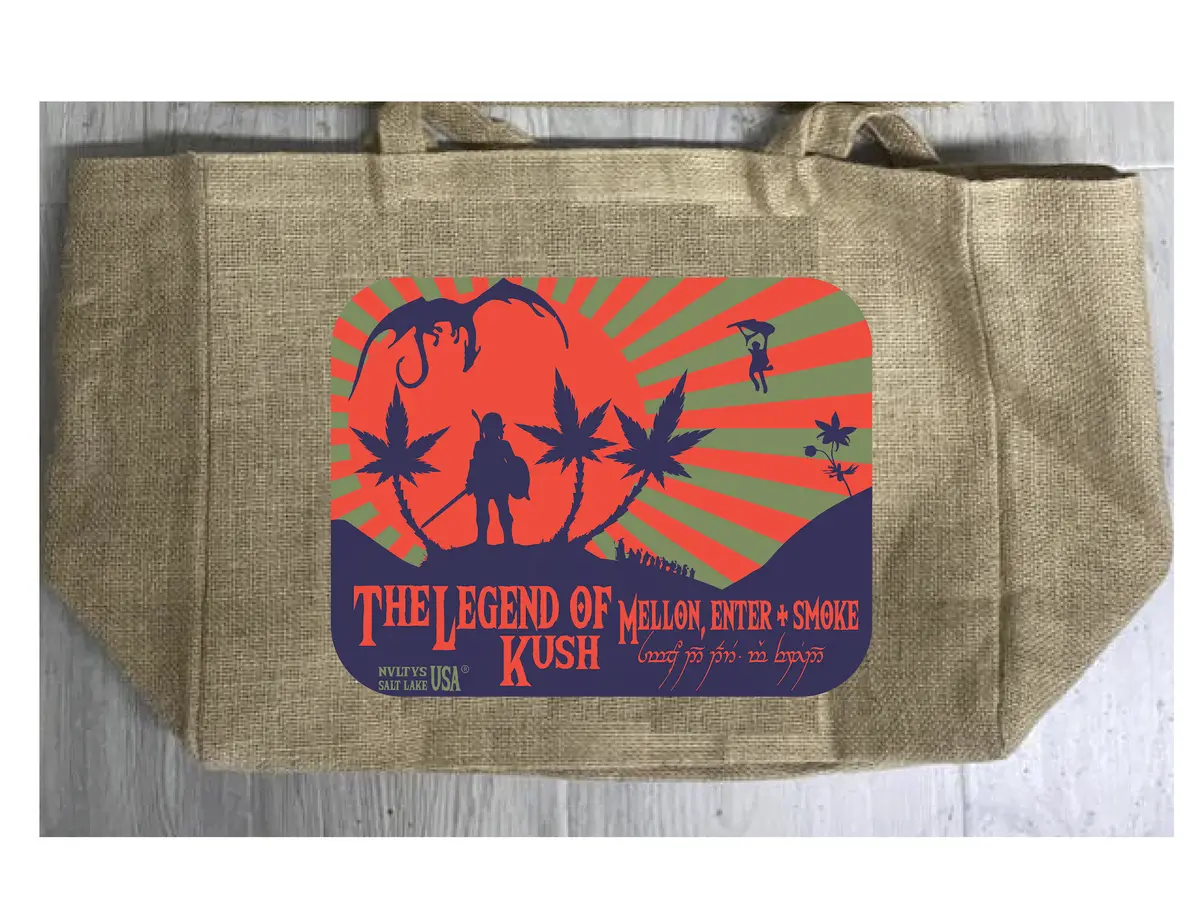 Legend Of Kush Marijuana Burlap Tote Bag 1