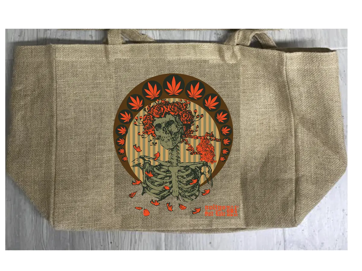 Queen Of Hearts Marijuana Burlap Tote Bag ( Sold By The Piece ) 1