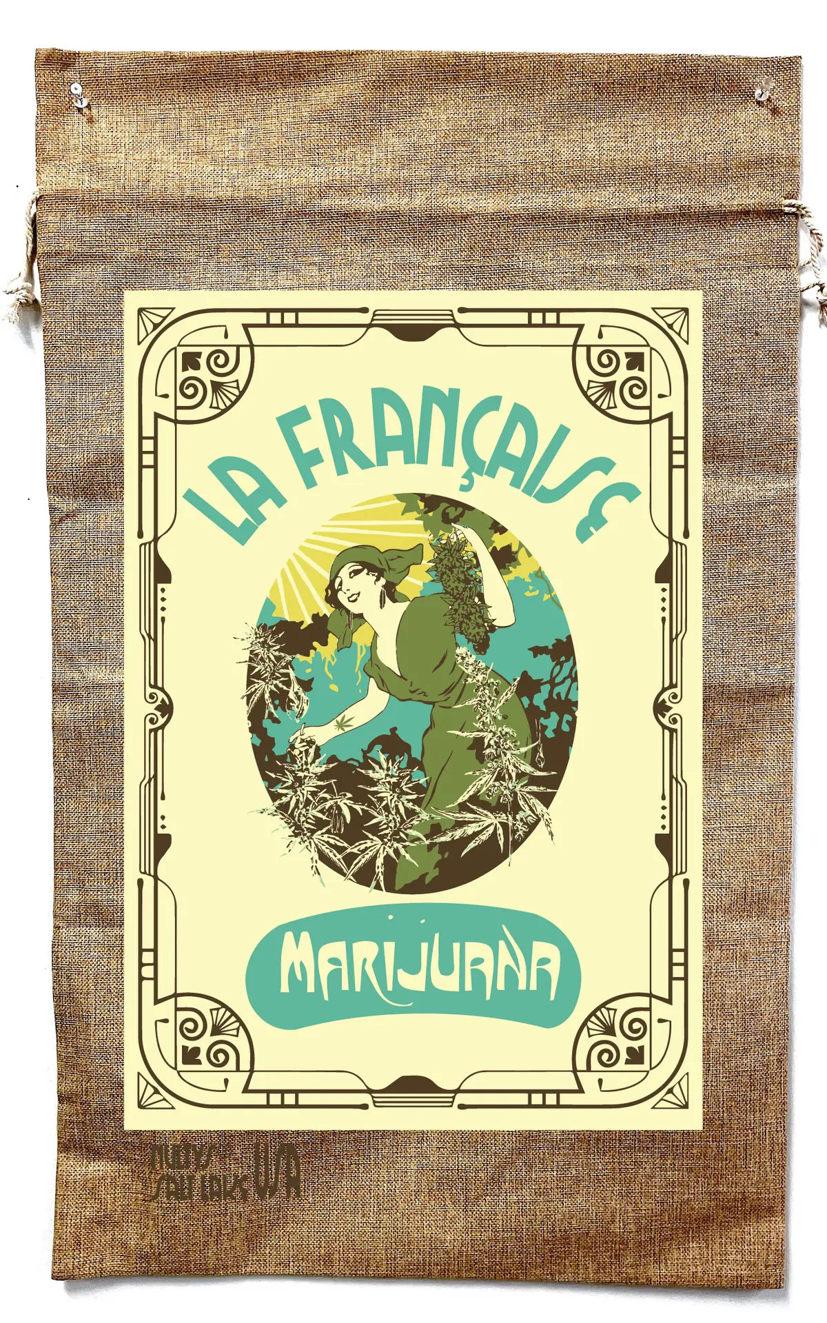 La Francaise Marijuana  Burlap Bag 1
