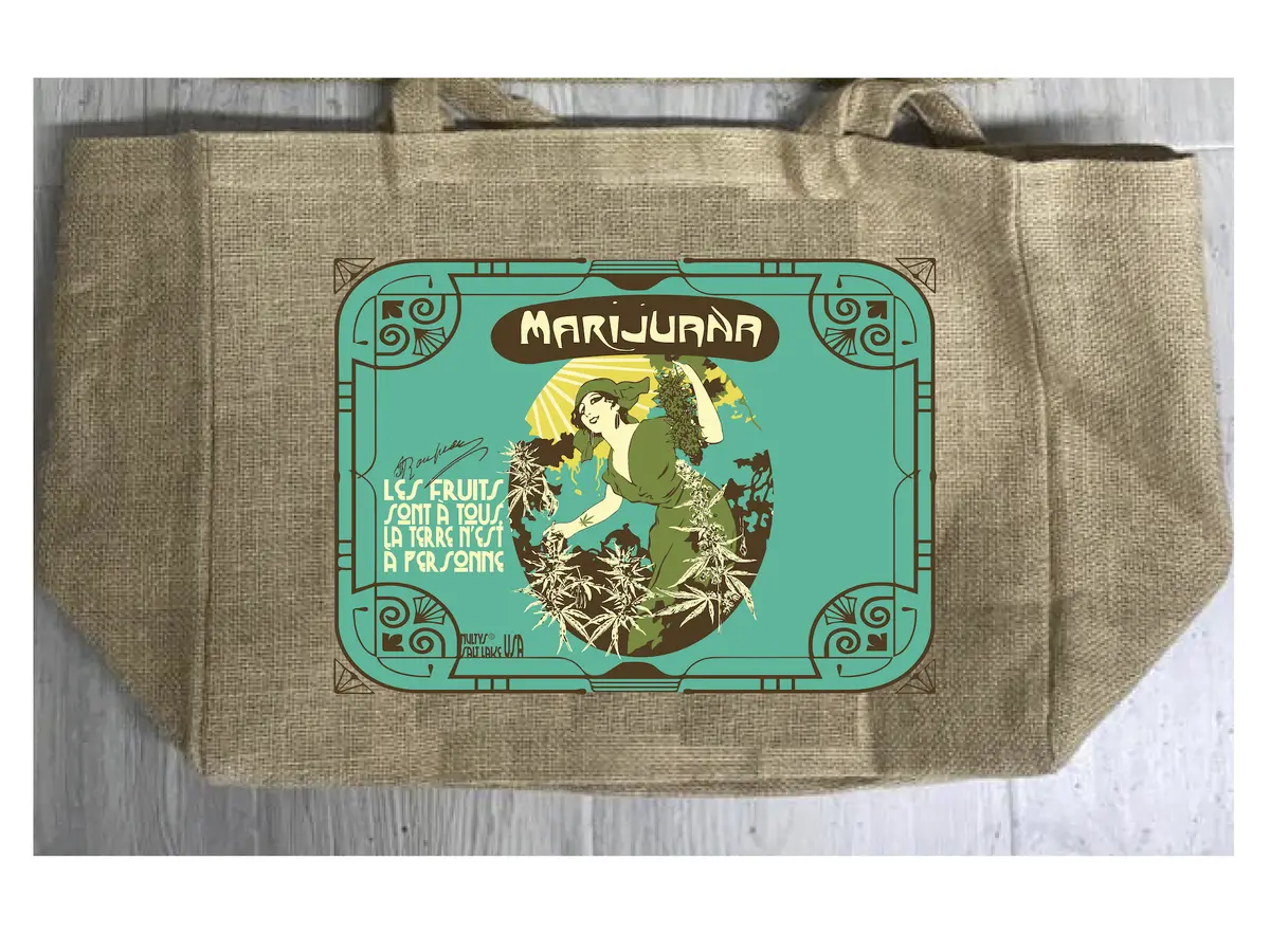 La Francaise Marijuana  Burlap Tote Bag 1