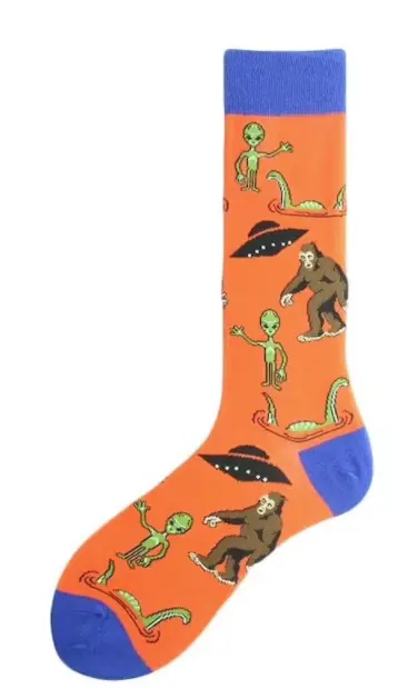 Mythical Creature Orange Unisex Crew Socks (Sold By The Pair) 1
