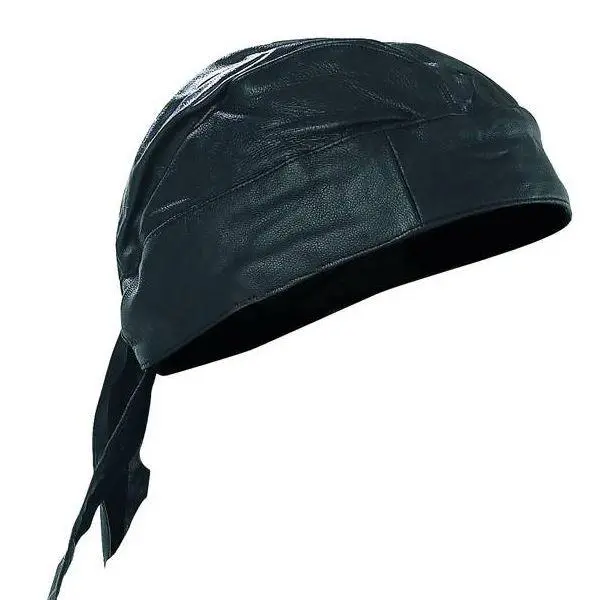 Solid Black Vinyl Bandana Cap / Hat -* Closeout Now Only $1.00 Ea 1