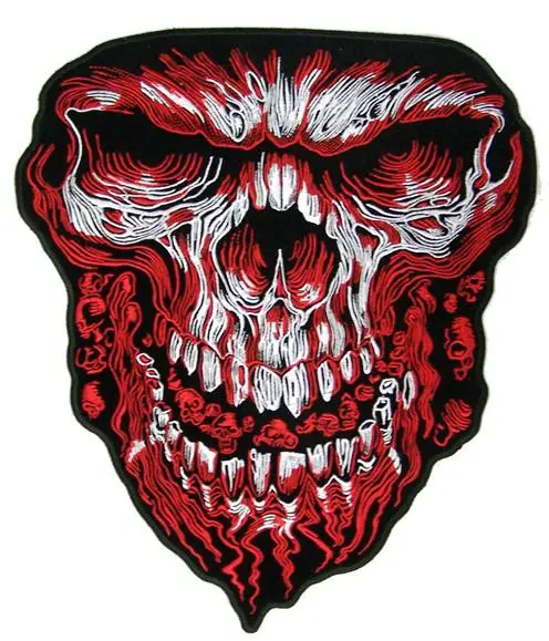 Jumbo Blood Skull Face Patch 11 Inch 1