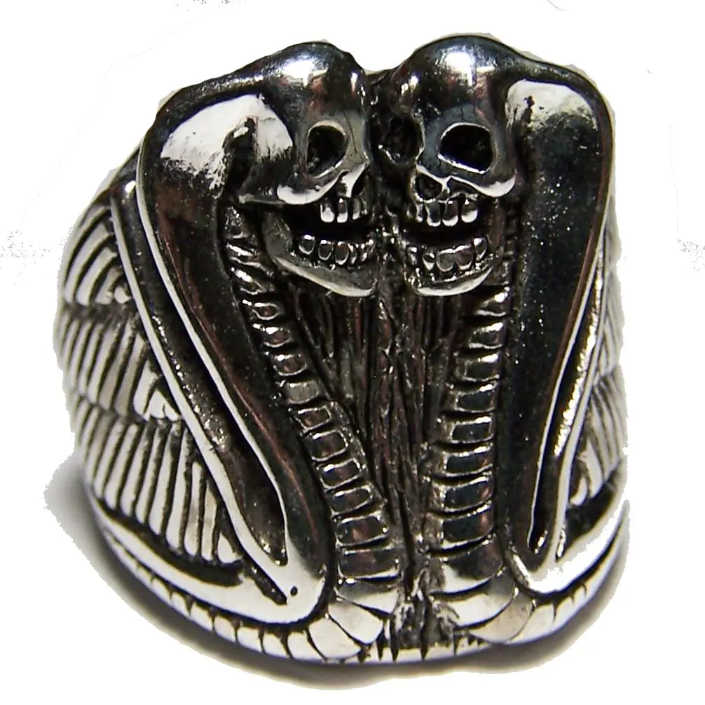 Double Headed Cobra Snake Biker Ring 1