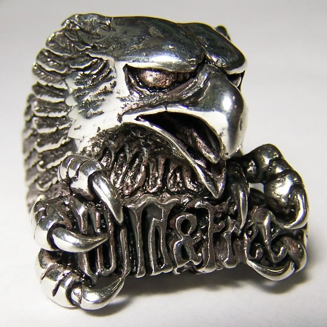 Wild And Free Eagle Head Deluxe Biker Ring 1