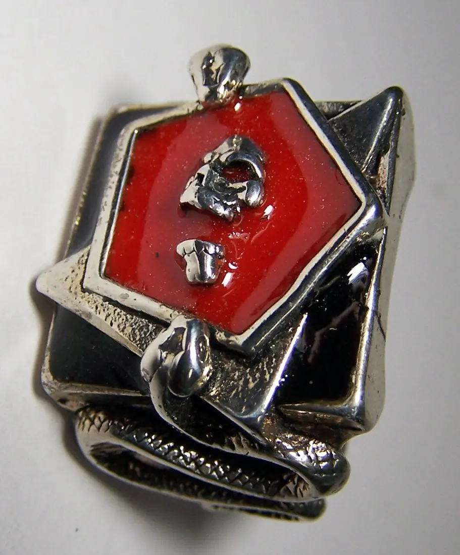 Skull Head Blood & Snakes Biker Ring 1