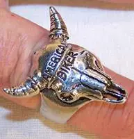 Cow Skull Biker Ring 1