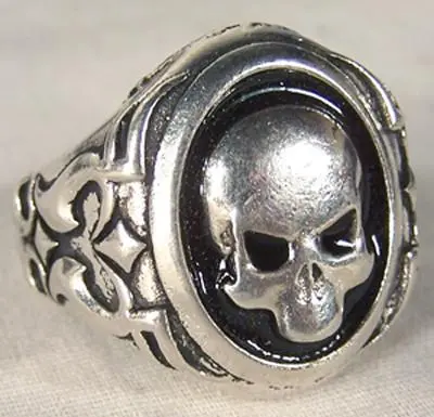 Biker Ring Skull Black Back 1