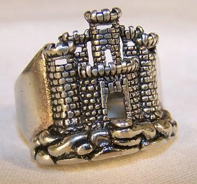 Medieval Castle Deluxe Silver Biker Ring 1