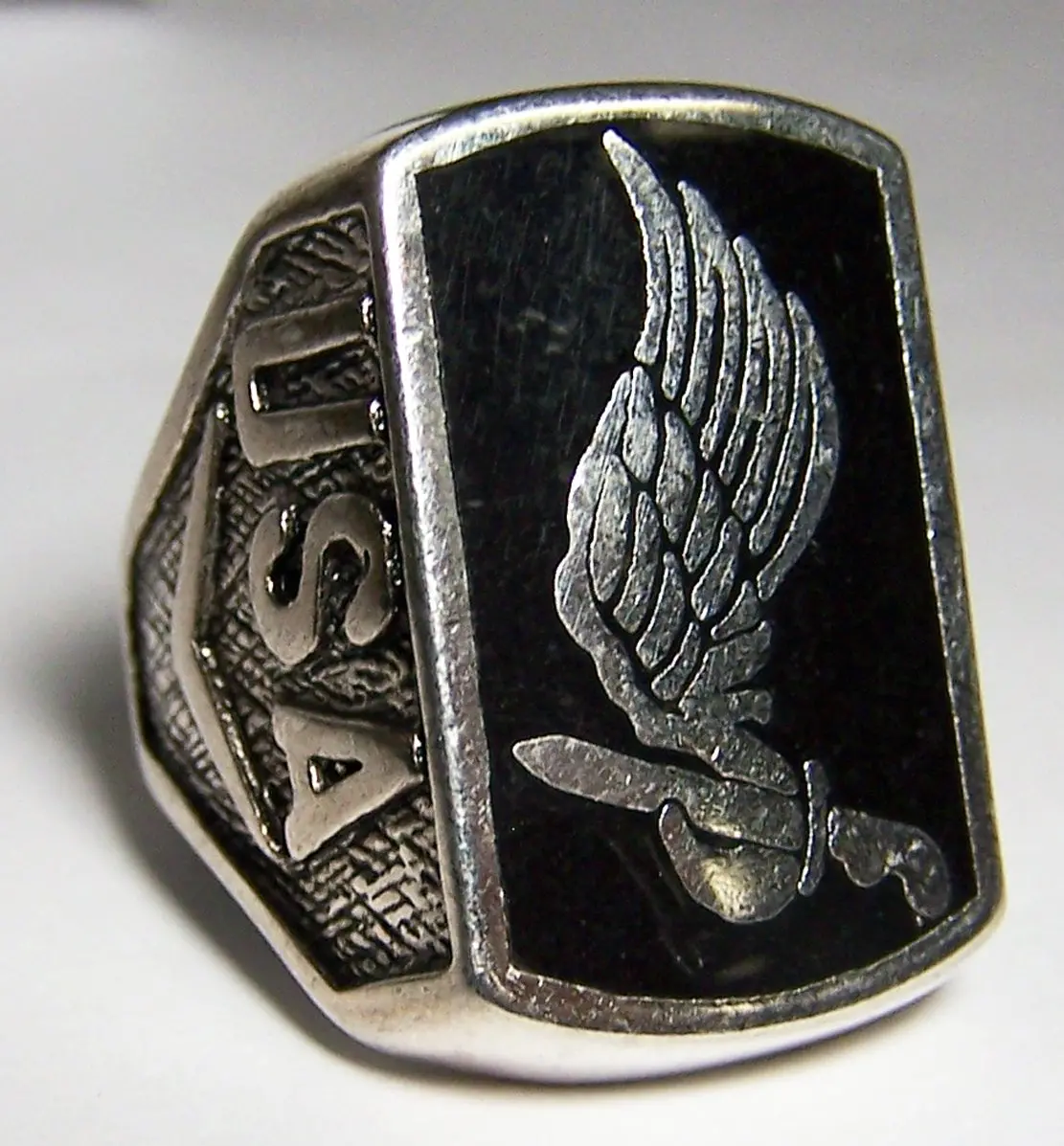 Usa Military Airbourne 173Rd Division Silver Deluxe Biker Ring 1