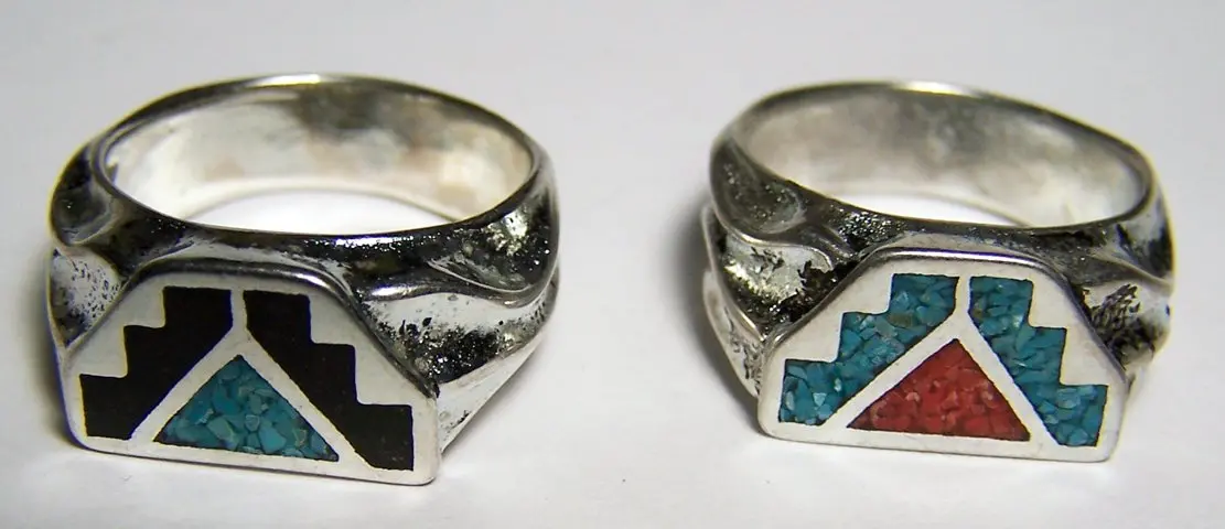 Pyramid Native Design Silver Deluxe Biker Ring 1