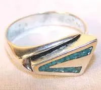 Turquoise Native Design Biker Rings 1