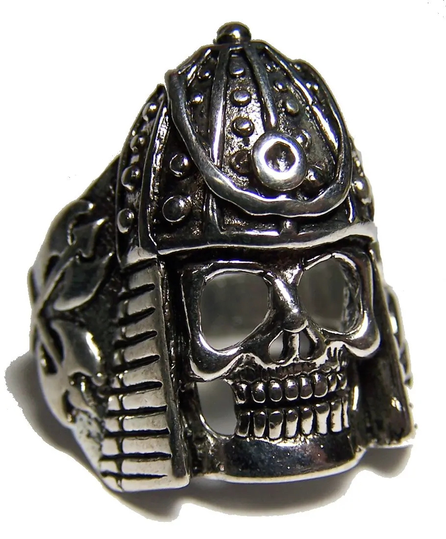 Midieval Armored Soldier Skull Biker Ring 1