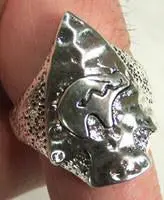 Bear Animal In Arrowhead Biker Ring 1