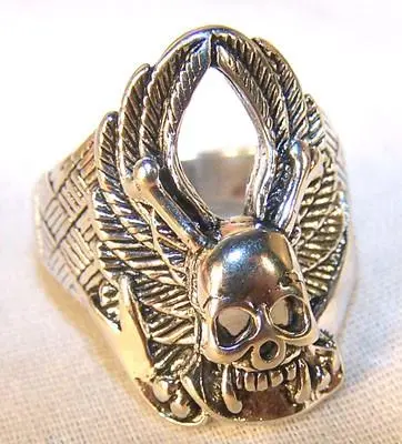 Skull Wheel Wing Biker Ring 1
