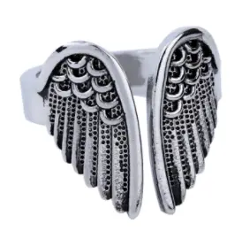 Adjustable Angel Wings Metal Biker Ring ( Sold By The Piece) 1