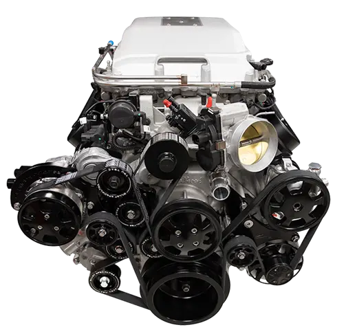 Lsa Accessory Drive - Billet W/Ac, Ps, Alternator - Black - Serpentine 2