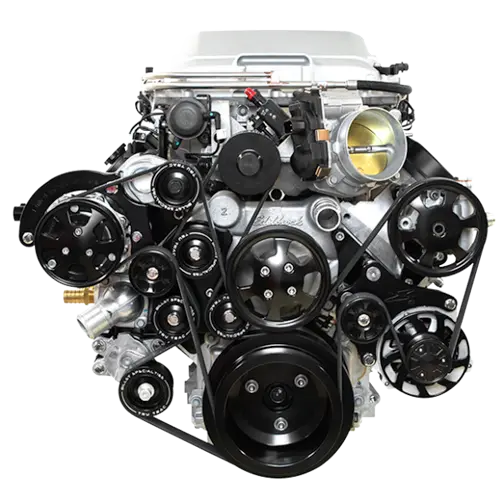 Lsa Accessory Drive - Billet W/Ac, Ps, Alternator - Black - Serpentine 1