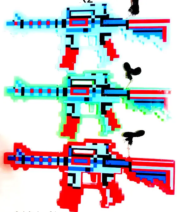 15" Pixel Machine Gun Light Up Toy With Sound (Sold By The Piece) 1