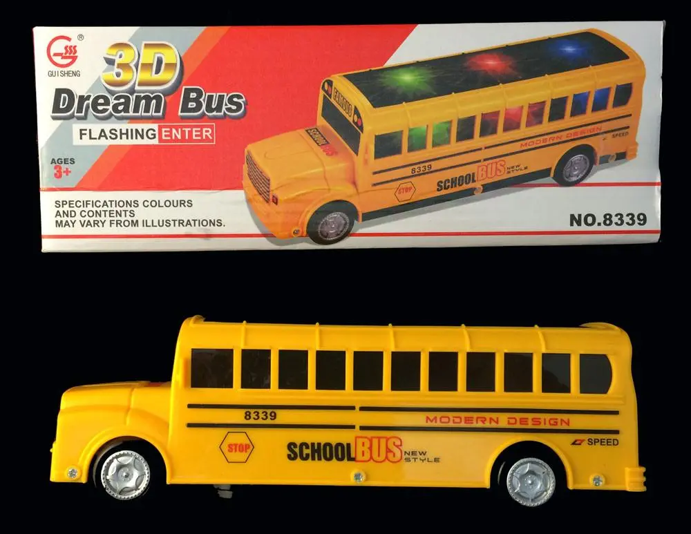 Battery Operated Bump And Go Yellow School Bus 1