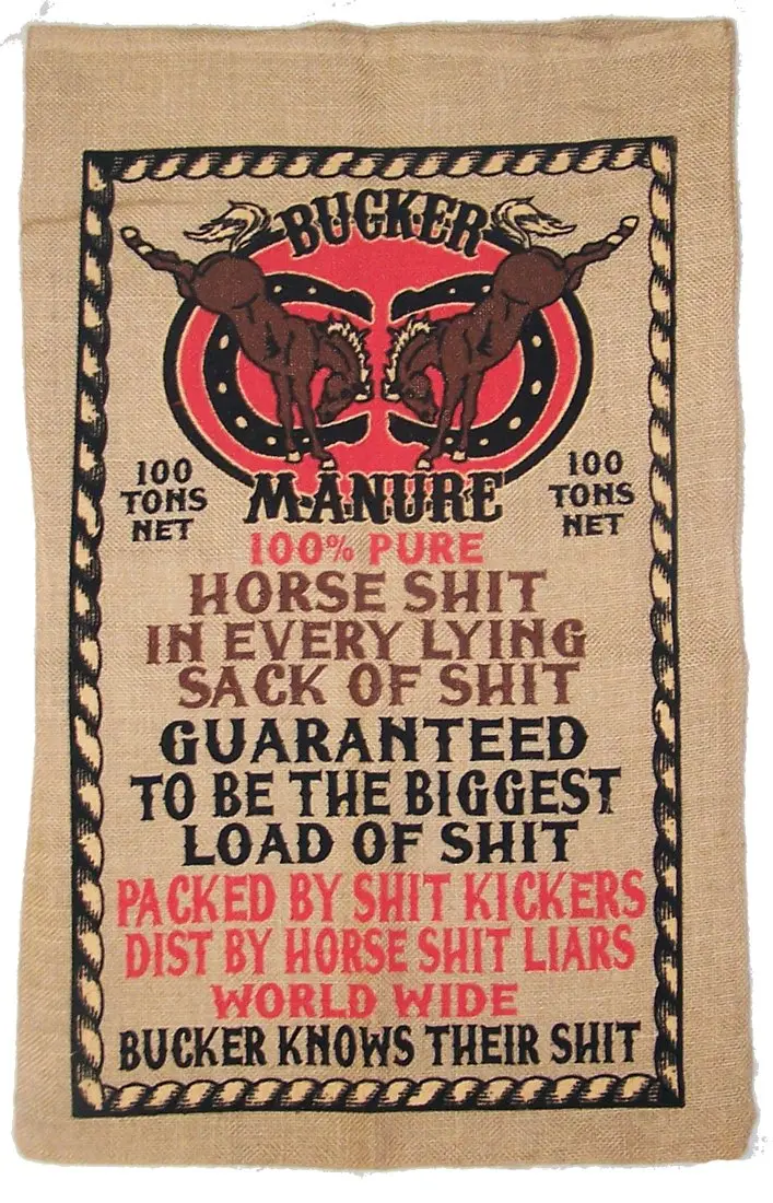 Bucker Horse Shit Manure Burlap Bag 1