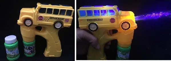 Yellow School Bus Bubble Gun With Sound 1