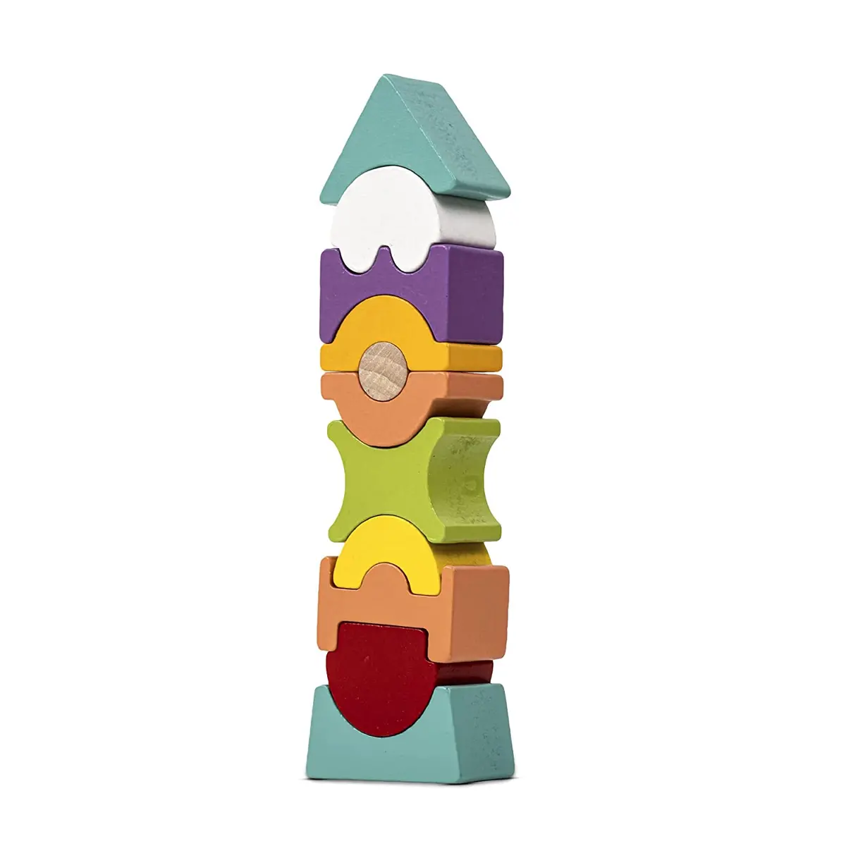 Wooden Rainbow Tower Building Blocks For Kids Toys, Wooden Blocks Toy Color Shape Stacking Game For Children's, Early Learning Educational Baby Toys Block For Kids 3+Years Boy Girl (Assorted) 1
