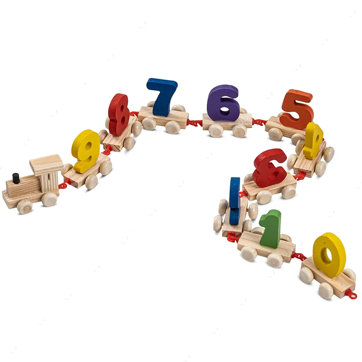 Push & Pull Digital Small Train Set Kids Toys, Play Train With Sliding Wheels And 0 To 9 Numbers, Wooden Train Toy Set, Fun Educational Learning Toy Building Block For Kids 3+ Years Boys Girls 1