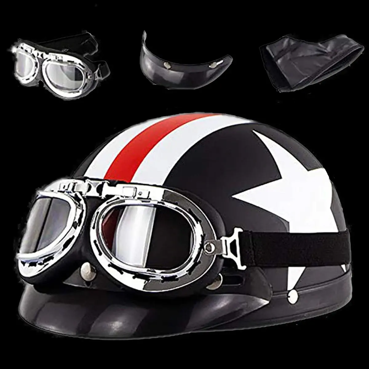 Us Or Uk Flag Dot Retro Half Helmet 1