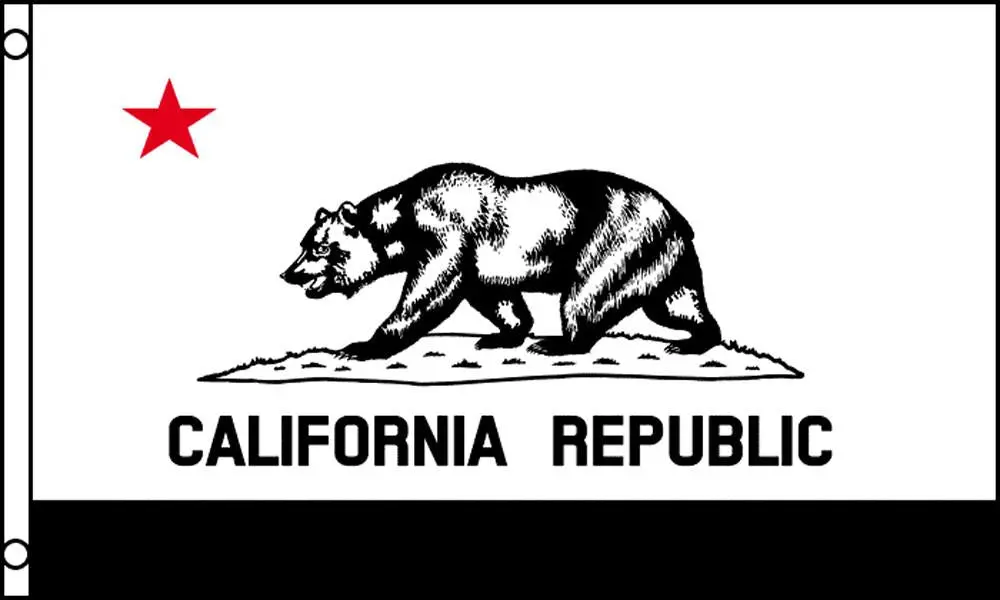 Black And White California State (3Ft X 5Ft) Flag 1