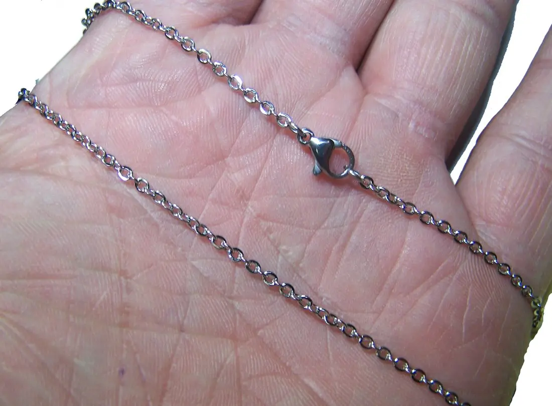 Deluxe Stainless Steel Silver 18 Inch Rolo Link Chain Necklace 1