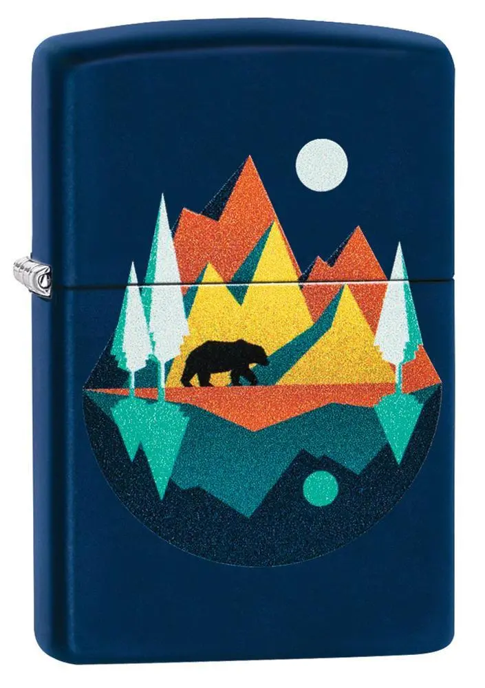 Geometric Bear And Mountains Design 1