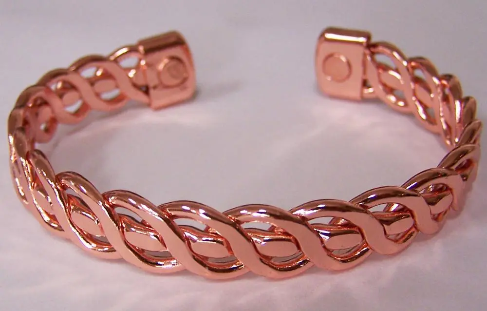 Heavy Pure Copper 32 Gram Cross Net Cuff Magnetic Bracelet 1