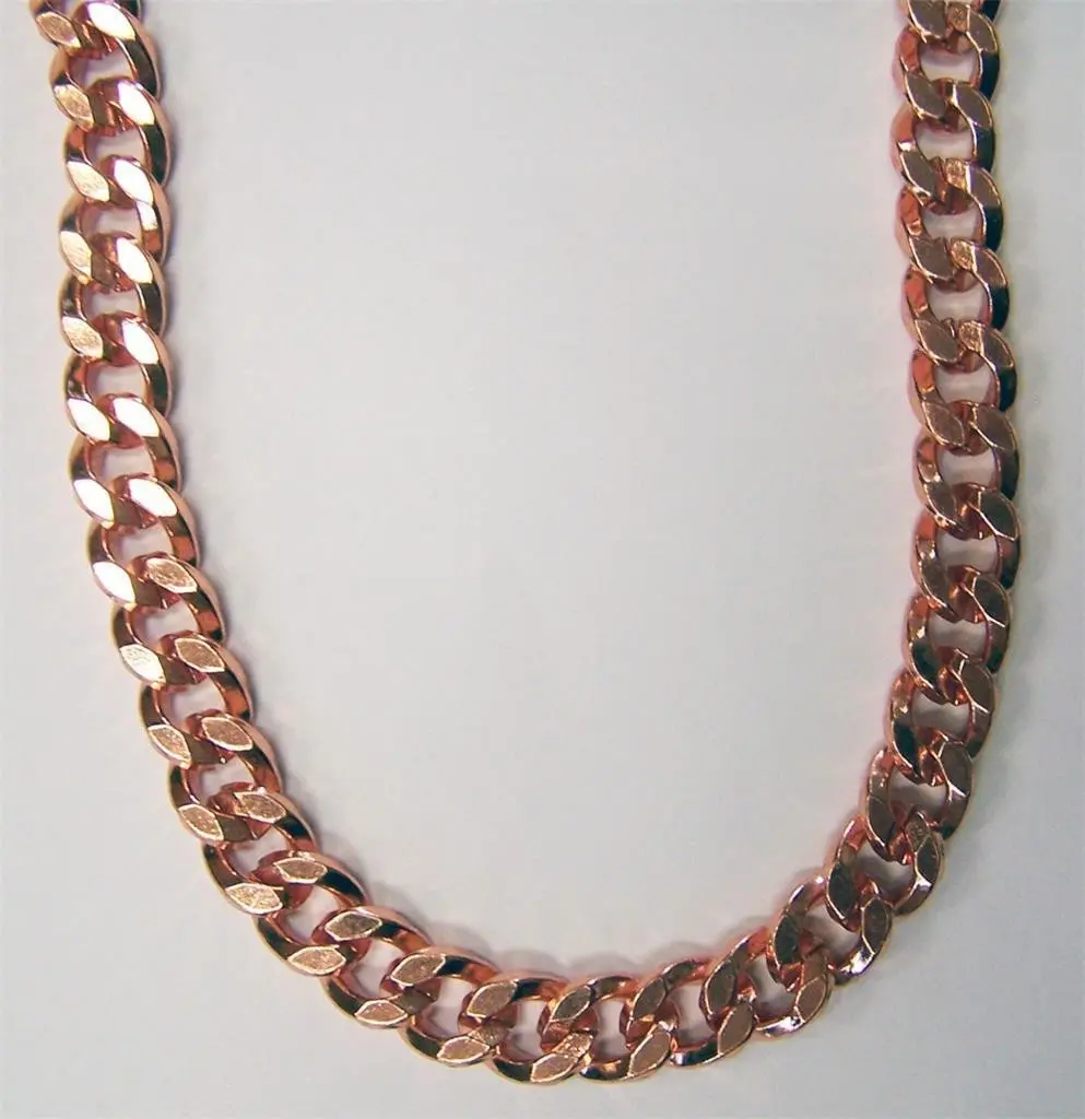 Solid Copper Heavy Mens Link Necklace 1