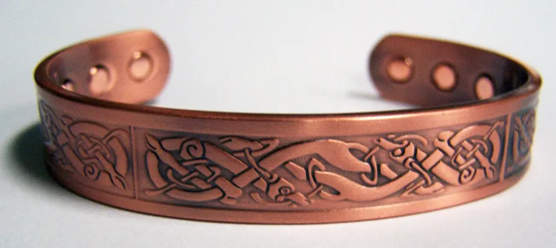 Celtic Snake Pure Copper Six Magnet Cuff Bracelet 1