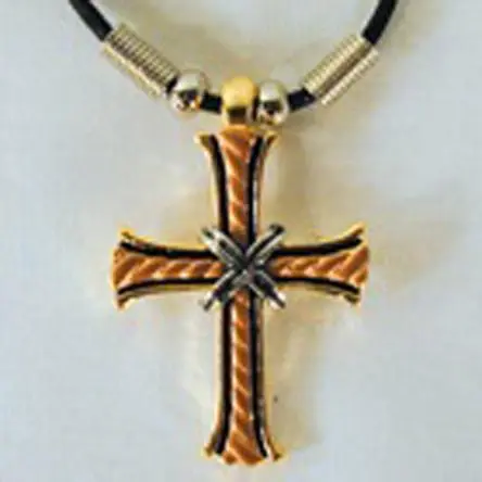 3D Multicolor Metal Cross Rope Necklace 1