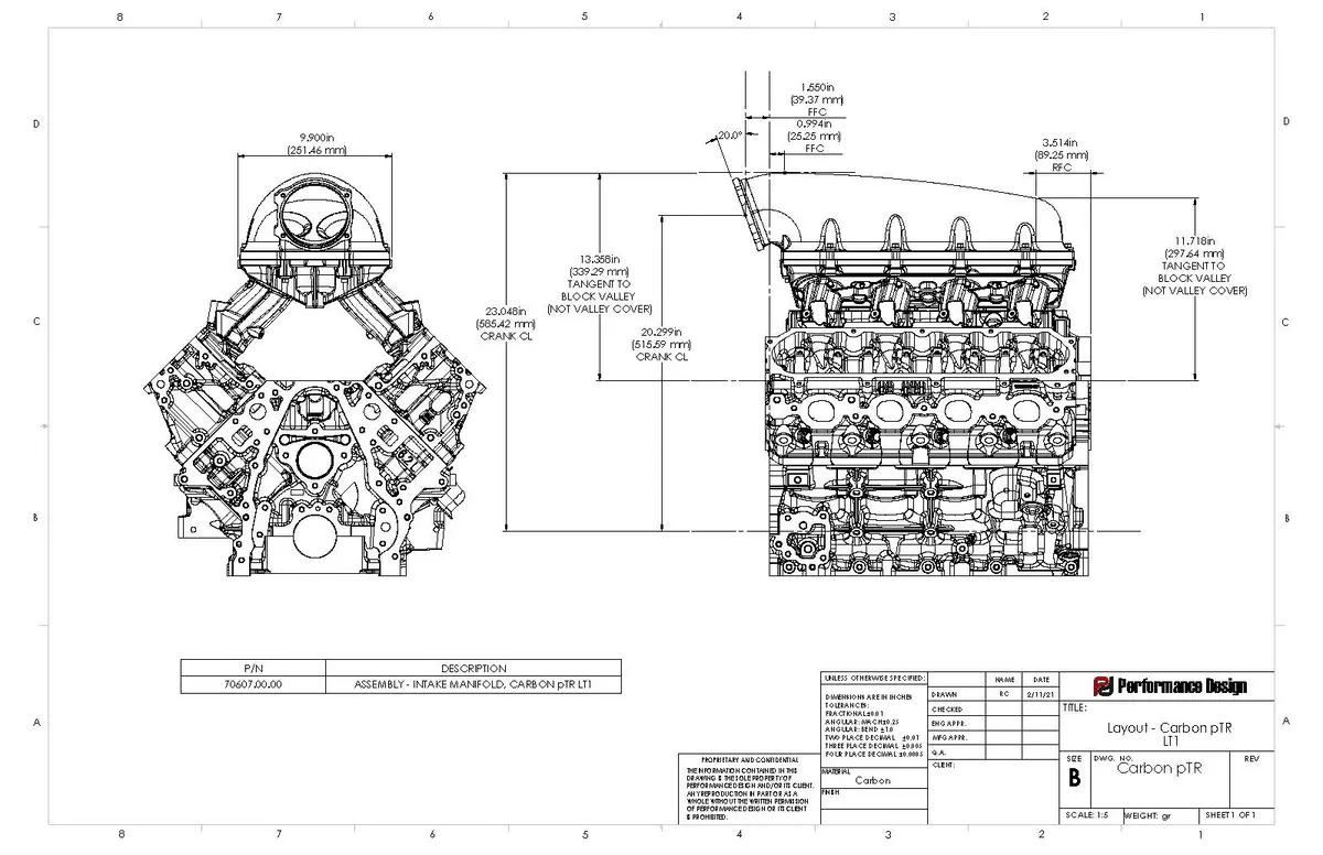 Performance Design Ptr Carbon Fiber Intake Manifold - Gen V Lt Lt1 L86 2