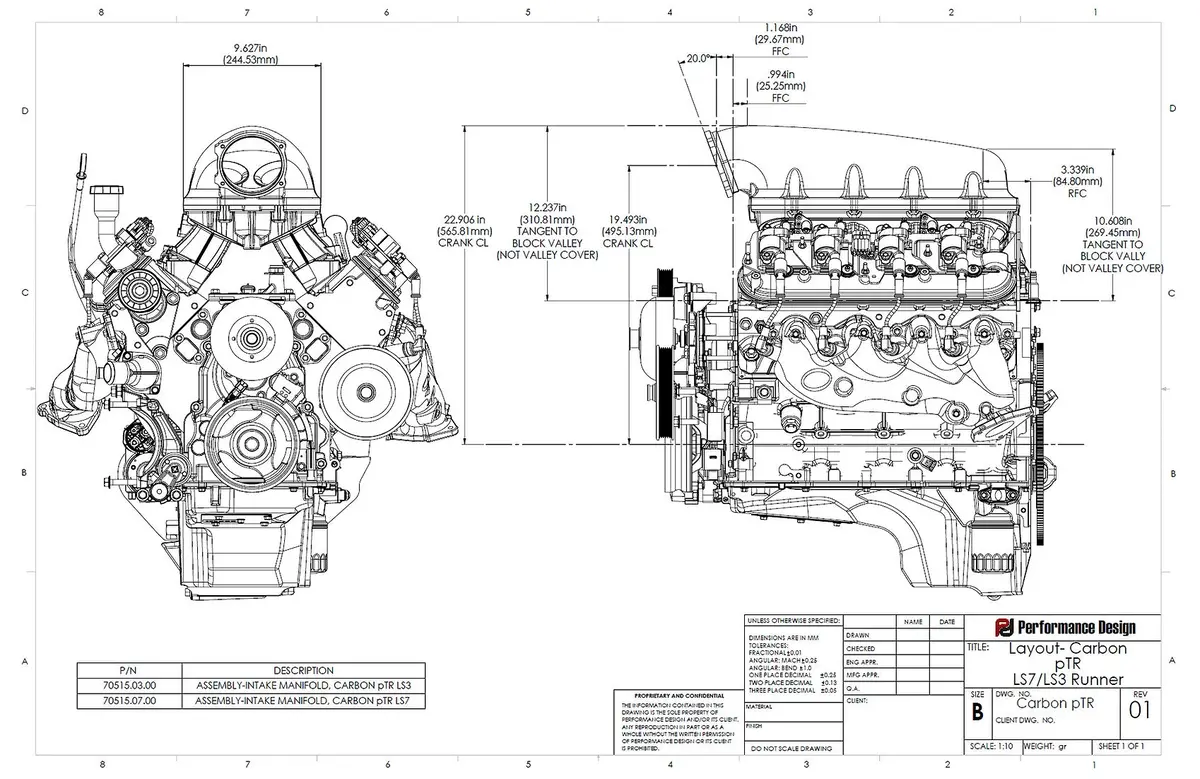 Performance Design Ptr Carbon Fiber Intake Manifold - Ls3 Ls7 3