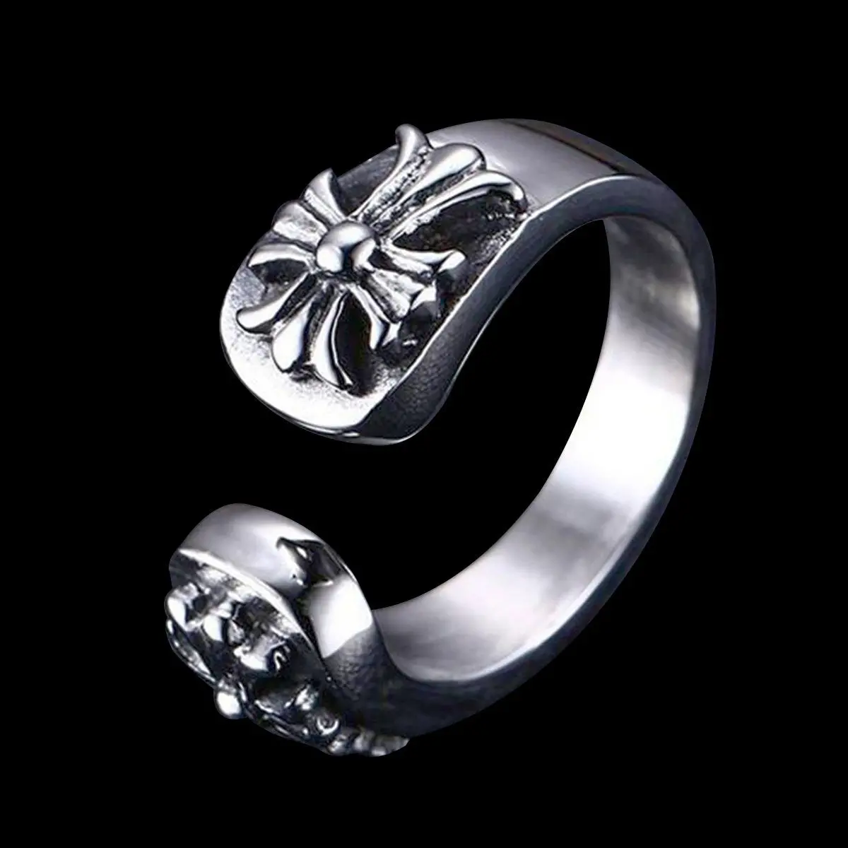 Open Ring With Crosses 1