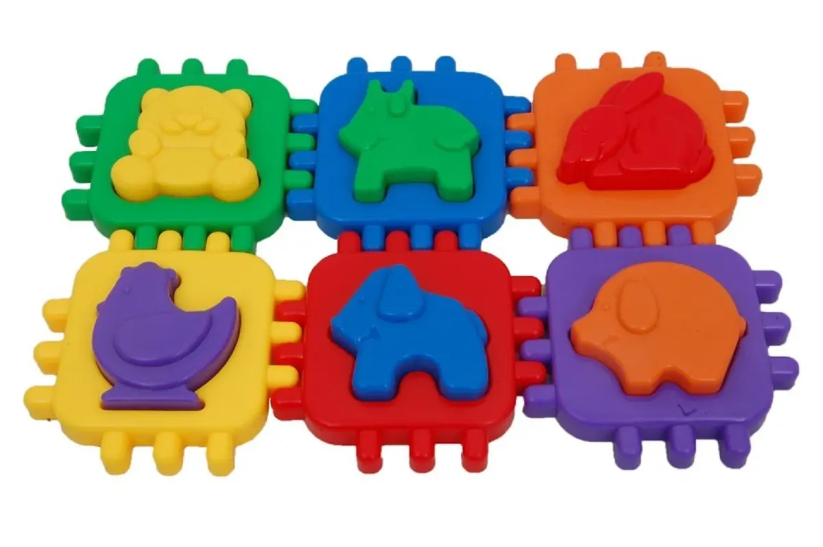 Ratna's Educational Nursery Cube For Kids. 6 Animal Moulds With Interlocking Cube 2
