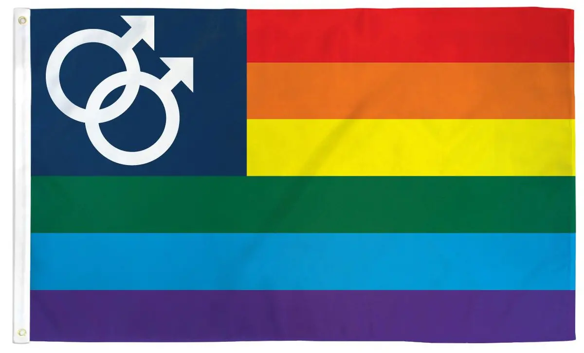 Male Double Mars Small Corner Rainbow (3Ft X 5Ft) Flag 1