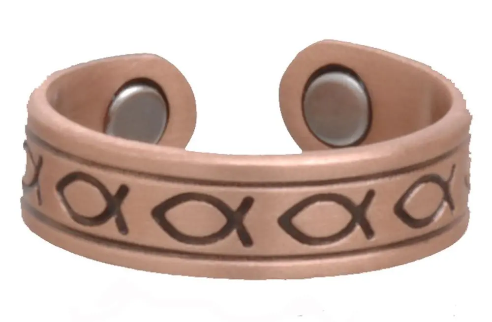 Pure Heavy Copper Christian Magnetic Ring 1