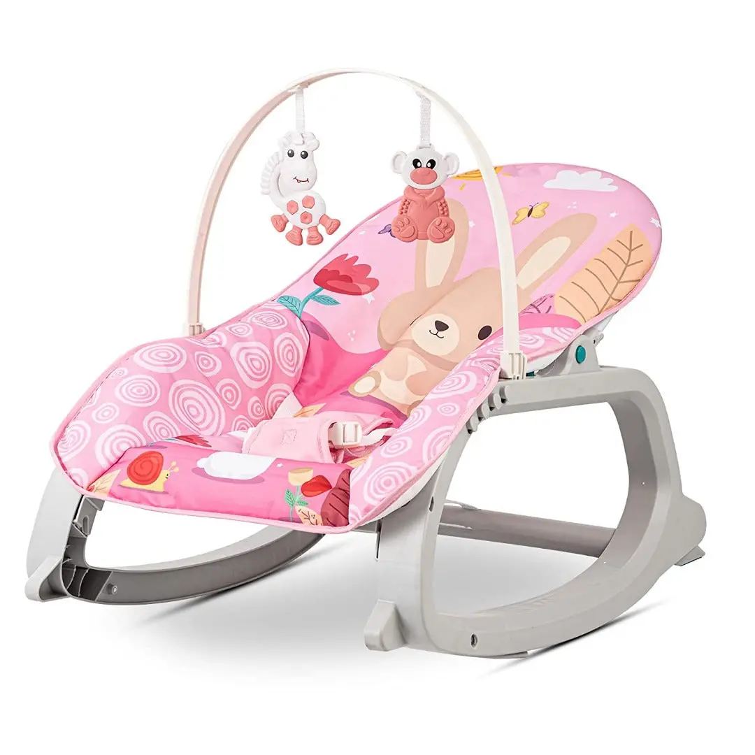 Daisy Baby Bouncer And Rocker Chair With Soothing Vibrations, Multi-Position Recline, 3 Point Safety Belt & Removable Baby Toys, Portable Baby Rocker Bouncer For 0 To 2 Years Boys Girls 1